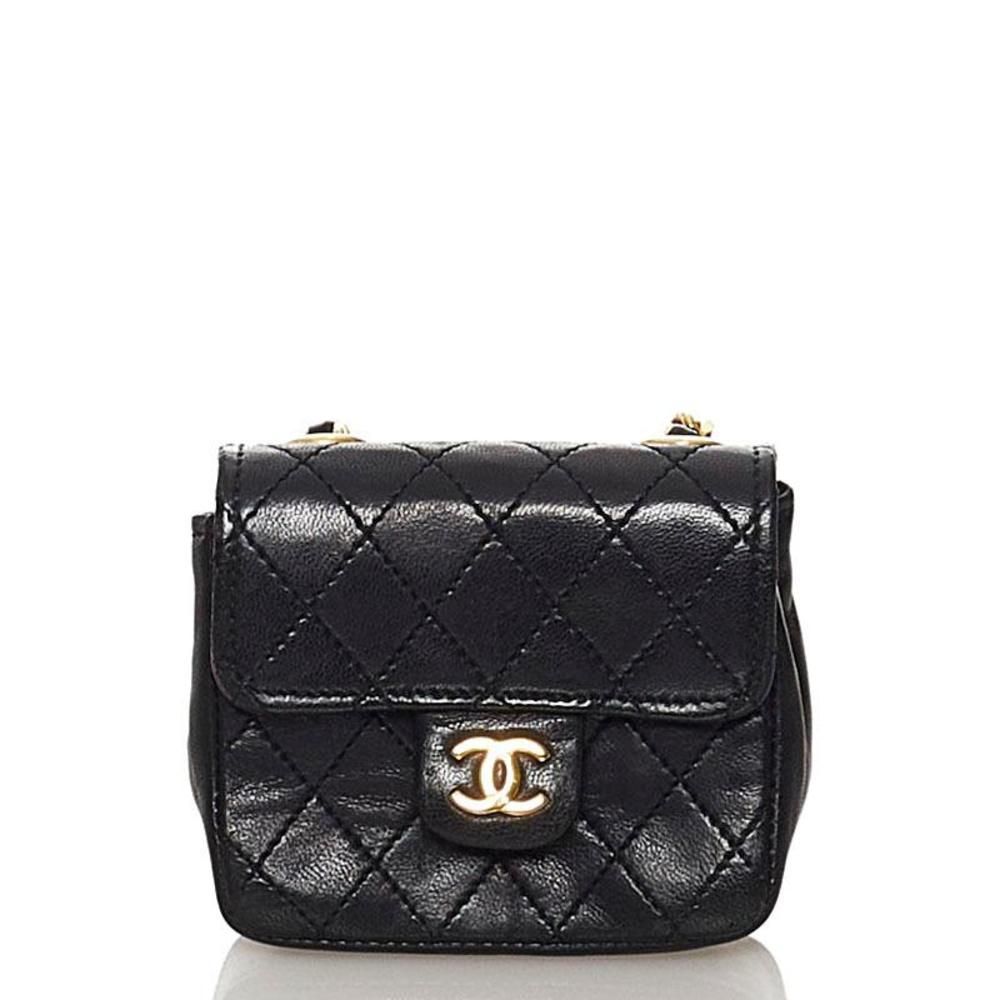Chanel Chain Belt Waist Bag Mini Matelasse Black Lambskin - Picture 2 of 8